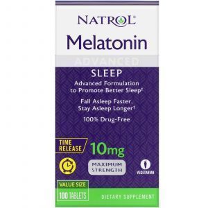 Мелатонин, Melatonin Advanced Sleep, Natrol, медленное высвобождение, 10 мг, 100 таблеток