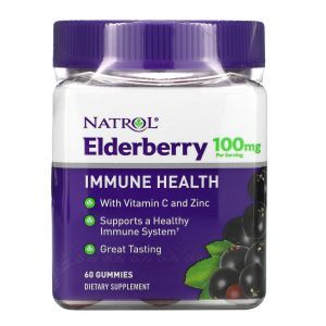 Бузина імунний захист, Elderberry Immune Health, Natrol, 100 мг, 60 жувальних таблеток