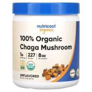 Гриб Чага ферментированный, Chaga, Solaray, органик, 500 мг, 60 вегетарианских капсул