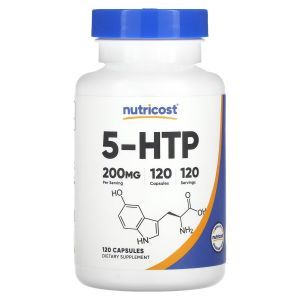 5-гидрокситриптофан, 5-HTP, Nutricost, 200 мг, 120 капсул