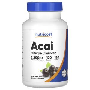 Асаи, Acai, Nutricost, 2200 мг, 120 капсул