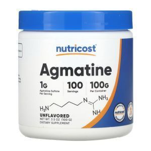 Агматин, Agmatine, Nutricost, без добавок, 100 г