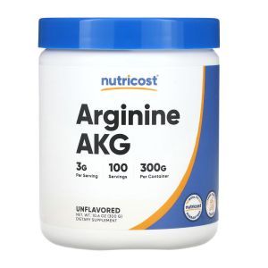 Аргінін AKG, Arginine AKG, Nutricost, без добавок, 300 г