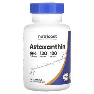 Астаксантин, Astaxanthin, Nutricost, 6 мг, 120 капсул