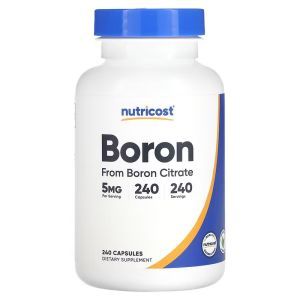 Бор, Boron, Nutricost, 5 мг, 240 капсул