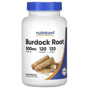 Корень лопуха, Burdock Root, Nutricost, 500 мг, 120 капсул