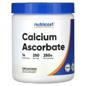 Аскорбат кальция, Calcium Ascorbate, NutriBiotic, кристаллический порошок, для веганов, 454 г
