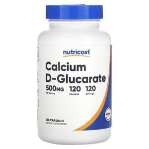 Кальций Д-глюкарат, Calcium D-Glucarate, Nutricost, 500 мг, 120 капсул