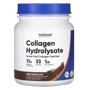 Коллаген гидролизат, Collagen Hydrolysate, Nutricost, с молочным шоколадом, 454 г
