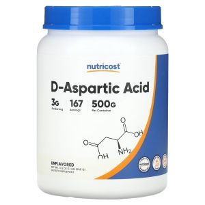 D-аспарагиновая кислота, Nutricost, без вкусовых добавок, 500 г