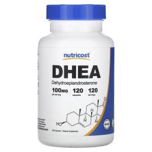 ДГЕА (дегідроепіандростерон), DHEA, Nutricost, 100 мг, 120 капсул