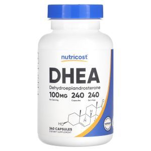 ДГЕА (дегідроепіандростерон), DHEA, Nutricost, 100 мг, 240 капсул