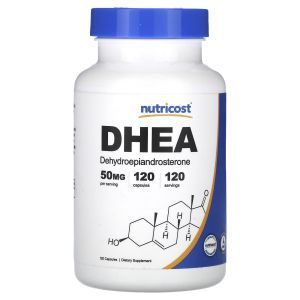 ДГЕА (дегідроепіандростерон), DHEA, Nutricost, 50 мг, 120 капсул