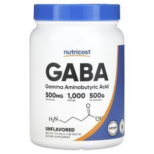 ГАМК, GABA, Nutricost, без добавок, 500 г 