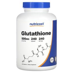 Глутатион, L-Glutathione, Nutricost, 500 мг, 240 капсул