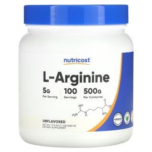 L-аргинин, L-Arginine, Nutricost, без добавок, 500 г