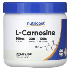 Карнозин, L-Carnosine, Nutricost, без добавок, 100 г
