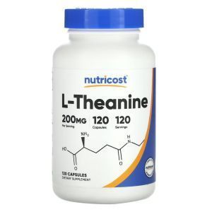 L-теанін, L-Theanine, Nutricost, 200 мг, 120 капсул