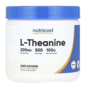 L-теанін, L-Theanine, Nutricost, без добавок, 100 г