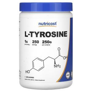 L- тирозин, L-Tyrosine, Nutricost, без добавок, 250 г 