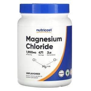Магний хлорид, Magnesium Chloride, Nutricost, без добавок, 907 г