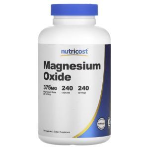Магний оксид, Magnesium Oxide, Nutricost, 375 мг, 240 капсул