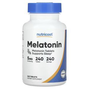 Мелатонін, Melatonin, Nutricost, 5 мг, 240 таблеток