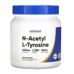 N-ацетил L-тирозин, N-Acetyl L-Tyrosine, Nutricost, без добавок, 500 г 