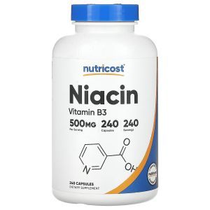Ніацин, Niacin, Nutricost, 500 мг, 240 капсул