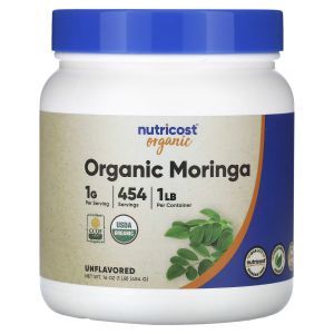 Морінга, Organic Moringa, Nutricost, органічна, без добавок, 454 г