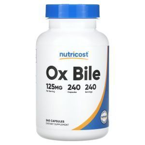 Бичача жовч, Ox Bile, Nutricost, 125 мг, 240 капсул