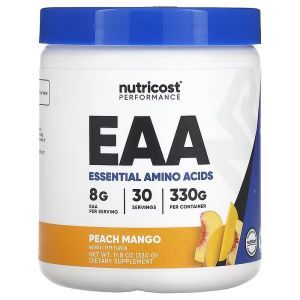 Амінокислоти, Essential Amino Acids (EAA), Nutricost, Performance, персик та манго, 330 г