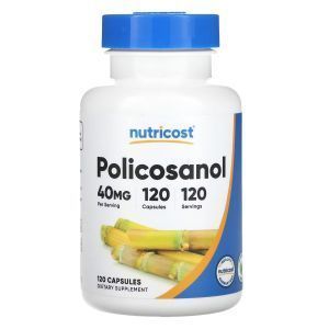 Поликозанол, Policosanol, Nutricost, 40 мг, 120 капсул
