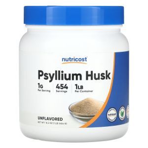 Подорожник, Psyllium Husk, Nutricost, лушпиння насіння, 454 г 