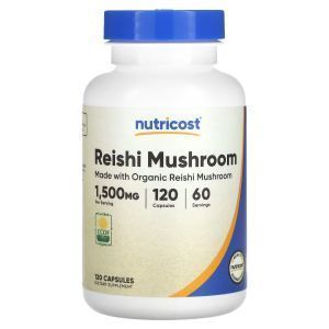 Гриб рейші, Reishi Mushroom, Nutricost, 1500 мг, 120 капсул (750 мг на 1 капсулу)