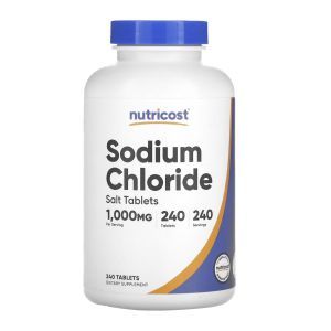Хлорид натрия, Sodium Chloride, Nutricost, 1000 мг, 240 таблеток
