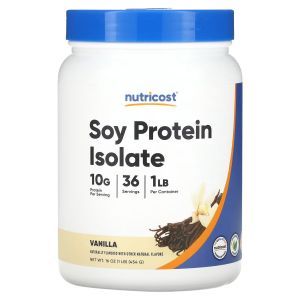 Ізолят соєвого протеїну, Soy Protein Isolate, Nutricost, Sports, зі смаком ванілі, 454 г