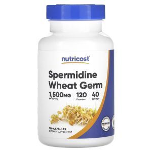 Спермидин из зародышей пшеницы, Spermidine Wheat Germ, Nutricost, 1500 мг, 120 капсул