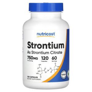 Стронций, Strontium, Nutricost, 750 мг, 120 капсул
