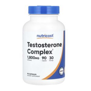 Тестостероновый комплекс, Testosterone Complex, Nutricost, 1800 мг, 90 капсул (600 мг в 1 капсуле)