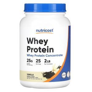 Сывороточный протеин, Whey Protein Concentrate, Nutricost, ваниль, 907 г