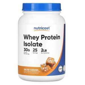 Сывороточный протеин, изолят, Whey Protein Isolate, Nutricost, порошок, без вкуса, 907 г
