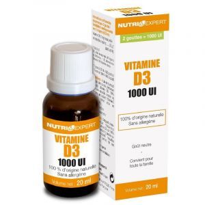 Витамин D3, Vitamine D3, NutriExpert, натуральный, 1000 МЕ, 20 мл
