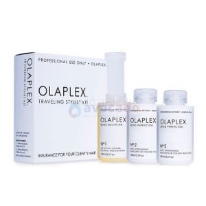 Дорожный набор для защиты волос при окрашивании, Olaplex, 4 шт. (2х100 мл+100 мл+1 шт)