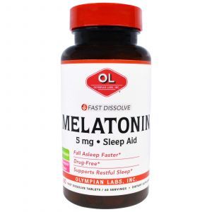 Мелатонин, Melatonin, Melatonin, Fast Dissolve,, Olympian Labs Inc., 5 мг, 60 таб.
