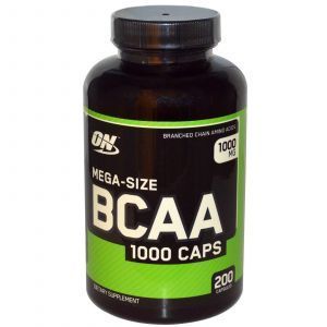 BCAA мега, Mega-Size BCAA, Optimum Nutrition, 1000 мг, 200 капсул
