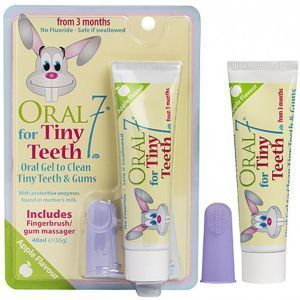 Детский набор "Хеппи малыш", зубная паста-гель и щетка на палец, Tiny Teeth, Oral7, с 3 месяцев, 55 гр (48 мл)