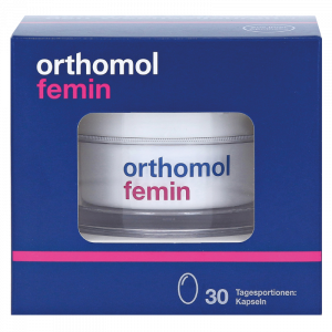 Витамины для женщин при менопаузе, Femin, Orthomol, 60 капсул, 30 дней
