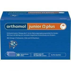 Витамины для детей, Orthomol junior Omega plus, 90 ирисок 