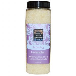 Минеральная соль для ванны, Mineral Salts, Lavender, One with Nature, 907 г